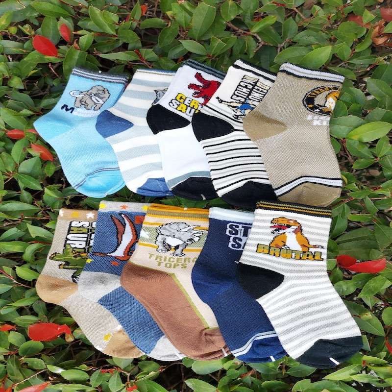 Kids Dinosaurs Design 6Y-8Y Cotton Socks Set of 10 Pairs KS72